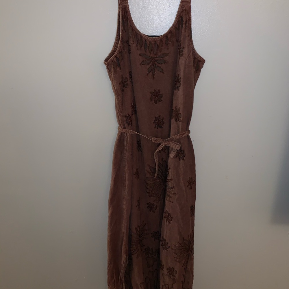 Purple embroidered dress